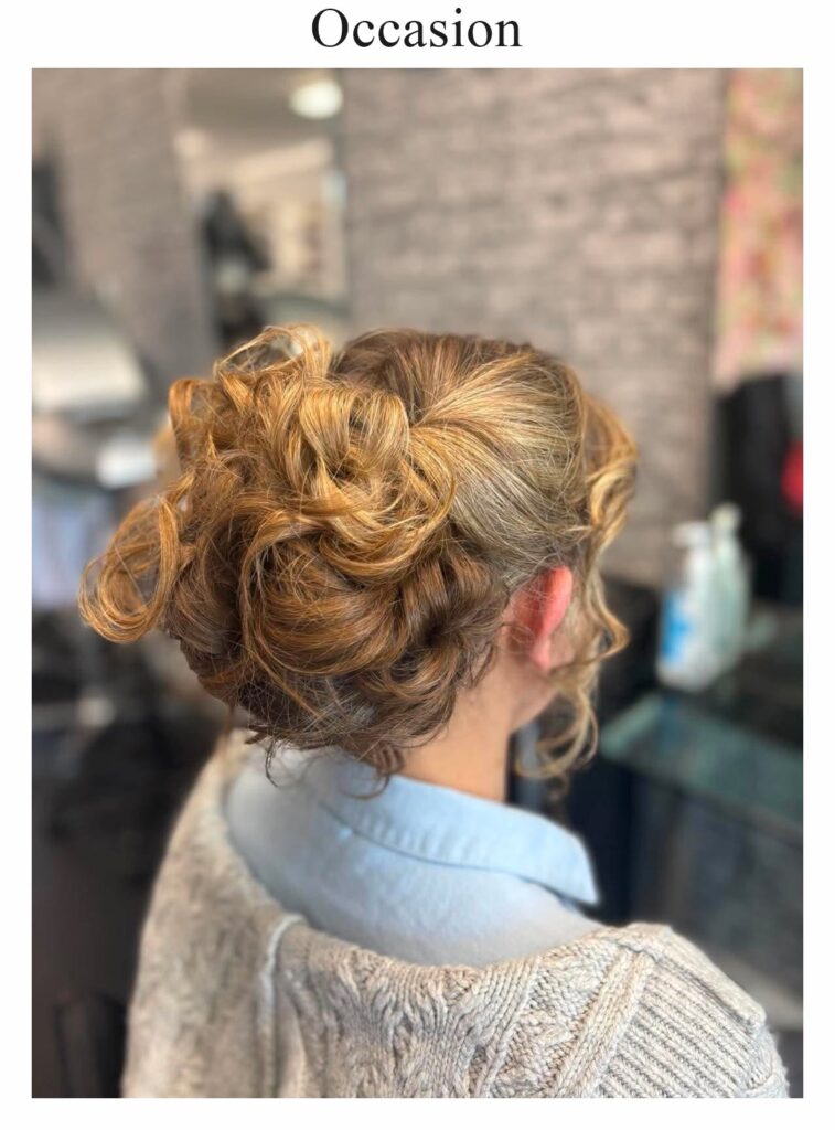 Occasion hair: a curled updo